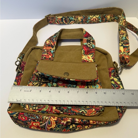 Black Butterfly Canvas Crossbody Handbag bohemian style - Picture 10 of 11